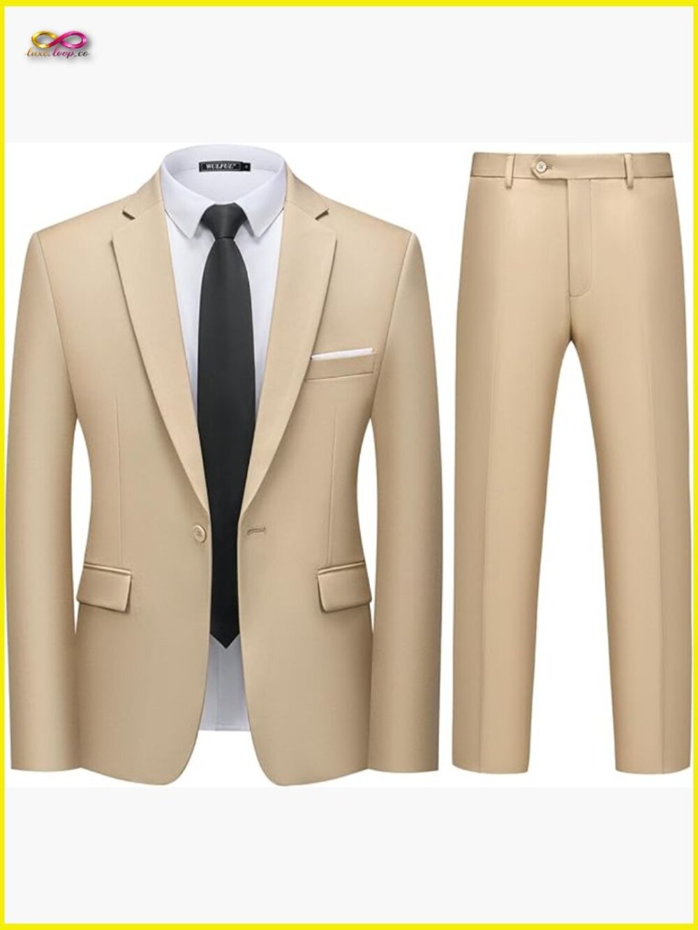 Slim Fit One Button Tuxedo Suit Set Blazer Pants Formal Business Wedding